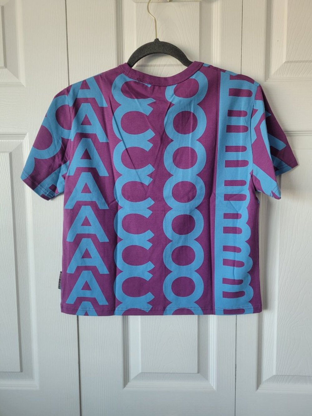 NEW MARC JACOBS Women's PURPLE BLUE THE MONOGRAM BABY TEE Shirt - Picture 5 of 6